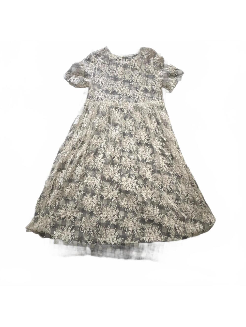 Taylor & Sage cream floral mesh maxi dress top